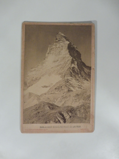 Le Mont Cervin. Vue prise du Lac Noir. Fotografia originale Charnaux freres. Geneve